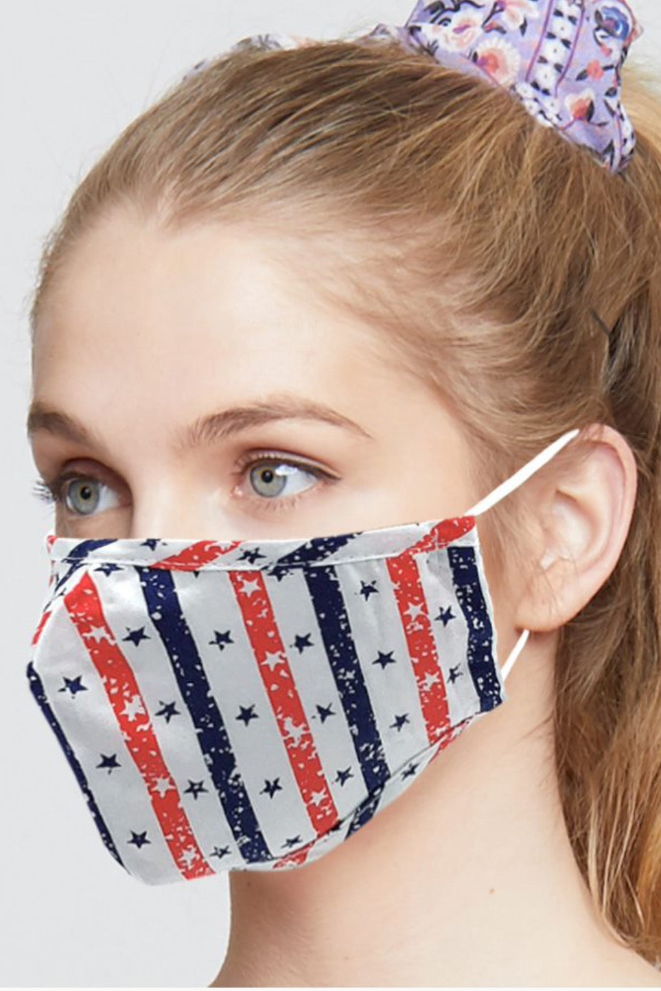 Stoffmaske Sterne im Streifenmuster