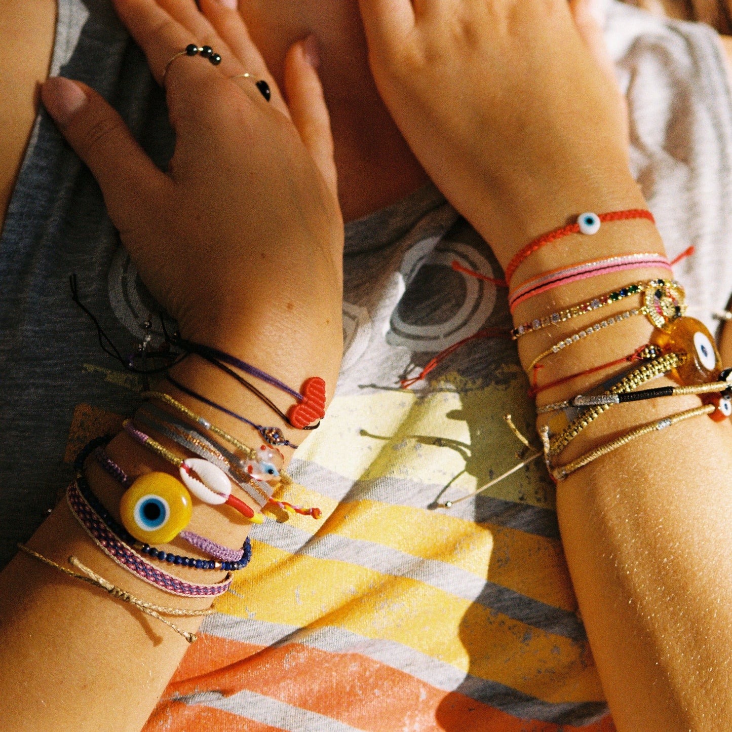 Gelbes Mini-Keramik-Böser-Blick-Armband