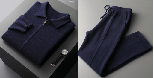 Herren Strickjacke aus Strick, Oversize, dick, mit fallendem Revers