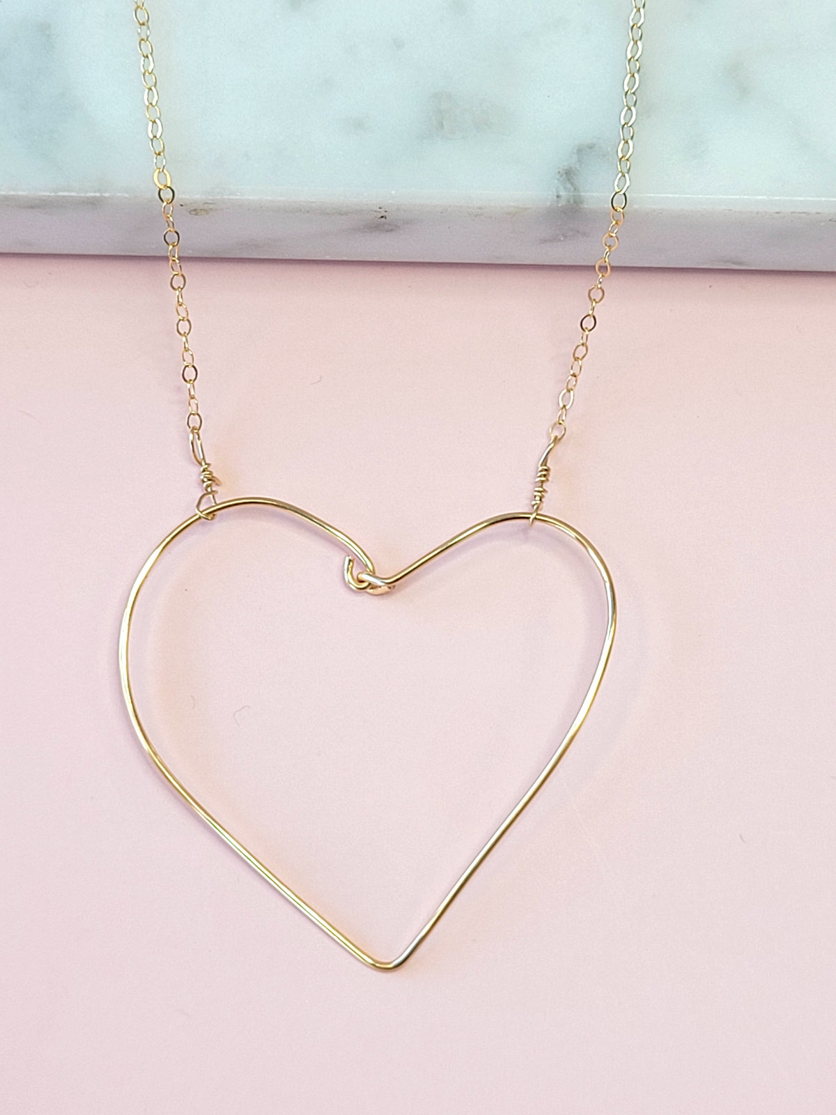 Simple Heart Necklace in Gold