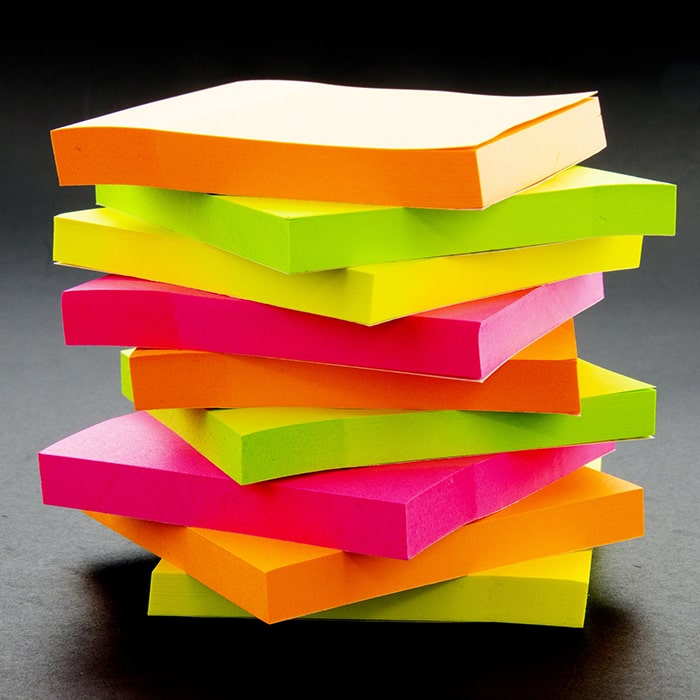 90 Blatt 7,6 x 7,6 cm Neon Haftnotizen (12/Folie) – Haftnotizen