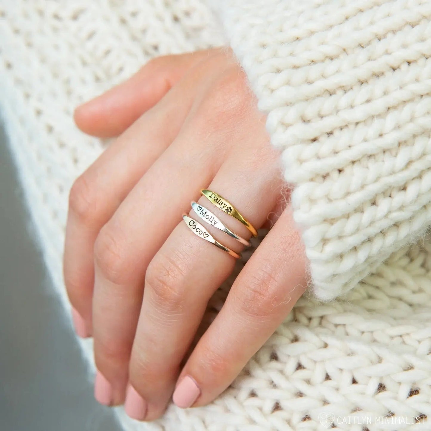 Kleiner Namensring - Minimalistischer Ring - zarter Ring