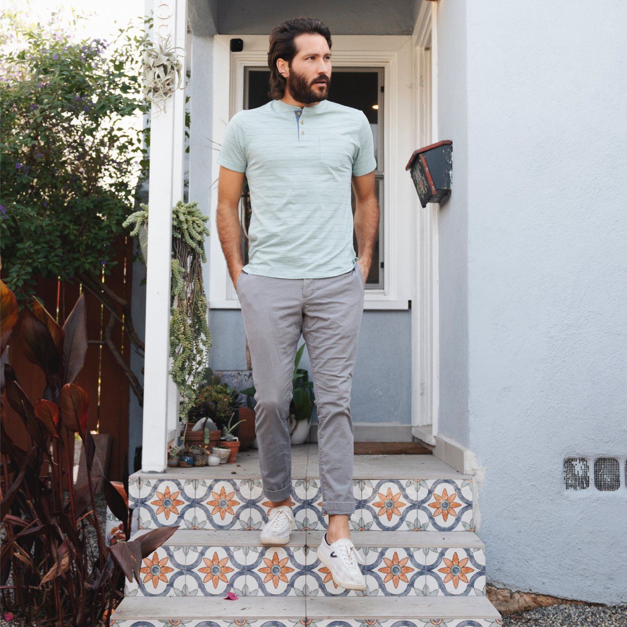 Wade Nadelstreifen-Henley