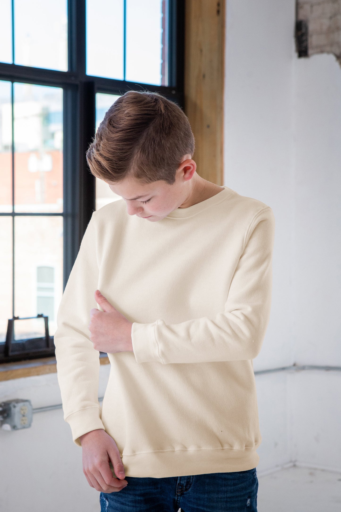 Jugendliches meliertes Fleece-Sweatshirt