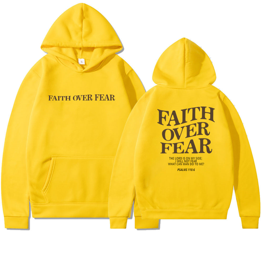 Faith Over Fear Christian Hoodie Christliches Sweatshirt Jesus Hoodie Trendiger Hoodie Bibelvers Shirt Unisex Ästhetische Kleidung