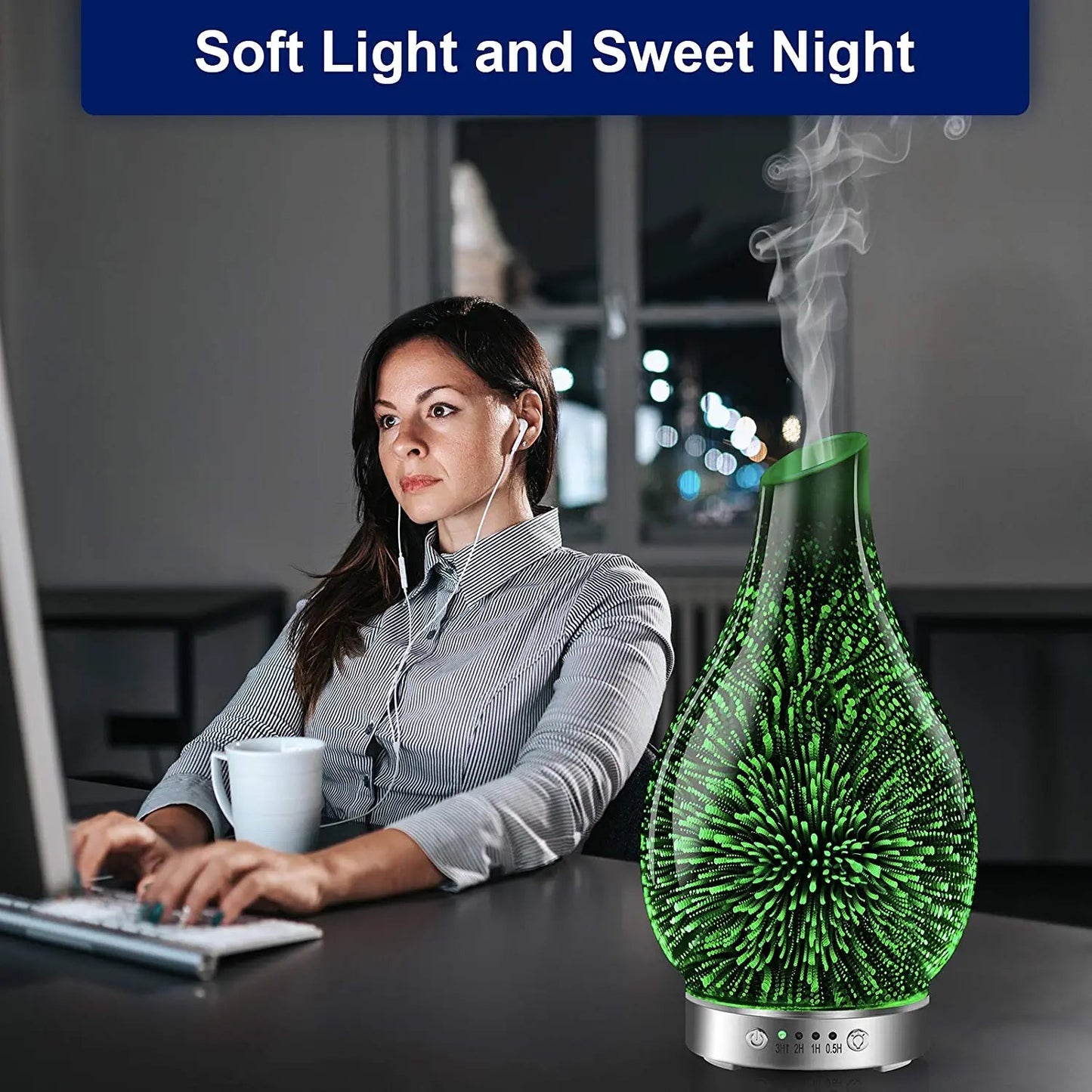 Aroma Diffuser aus Glas mit LED-Beleuchtung