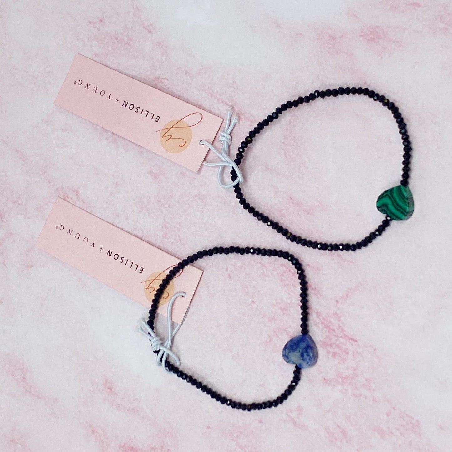 Halbedelstein Herz Stretch-Armband