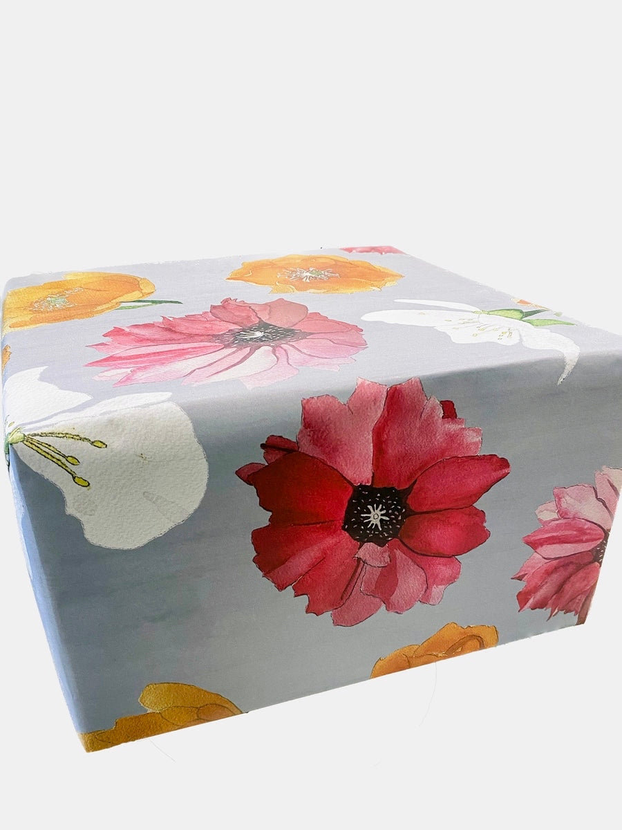 Gift Wrap: Cactus Flowers on Grey