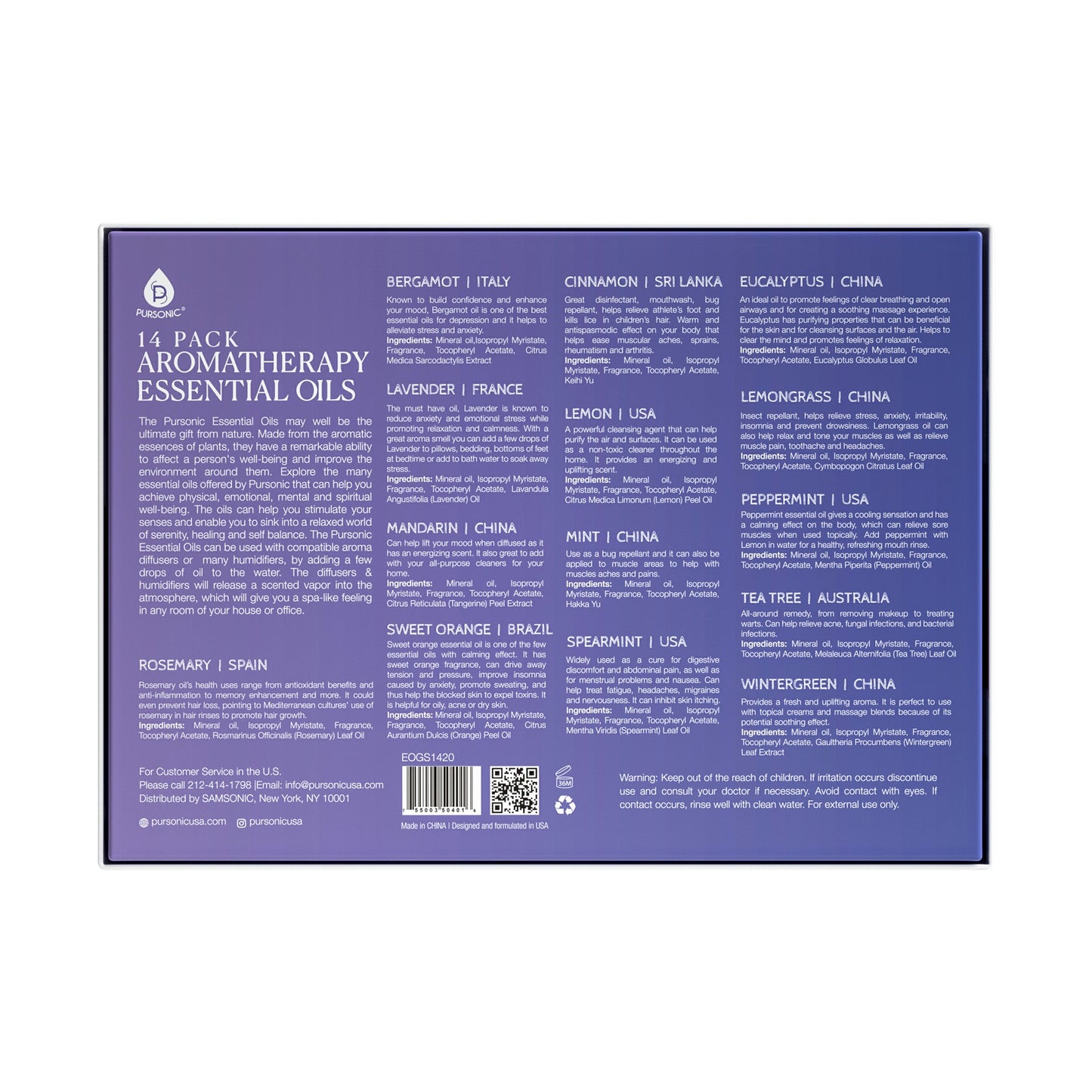 14er-Pack Aromatherapie-Geschenkset mit ätherischen Ölen