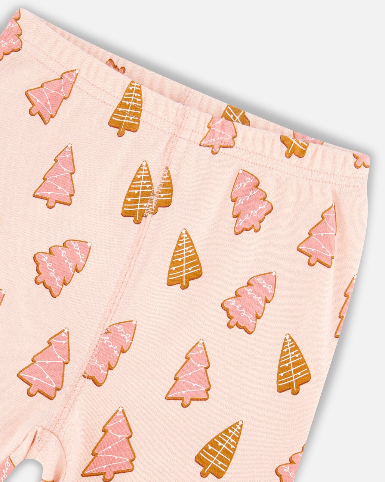 Schlafanzug-Set aus Bio-Baumwolle, zweiteilig, Rosa Weihnachtsplätzchen