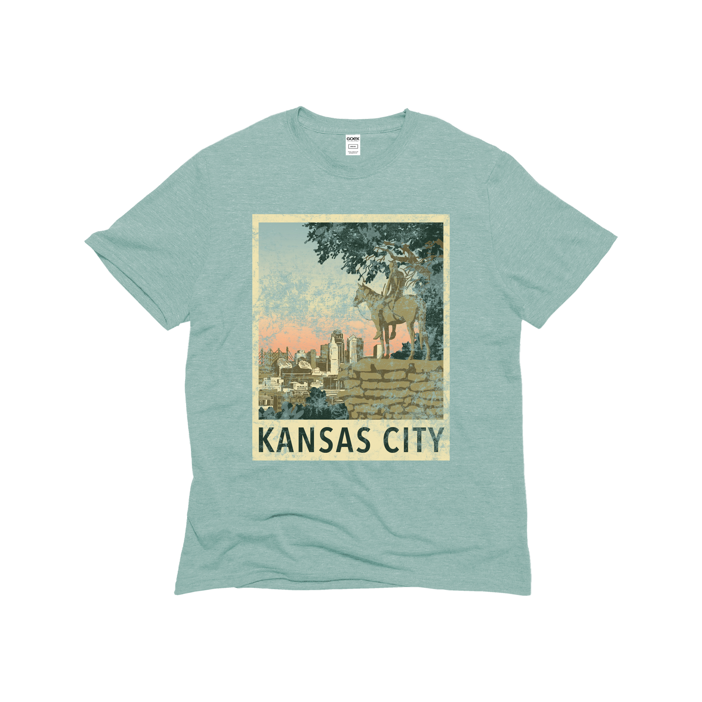 Kansas City Travel Poster Unisex Eco-Triblend Tee