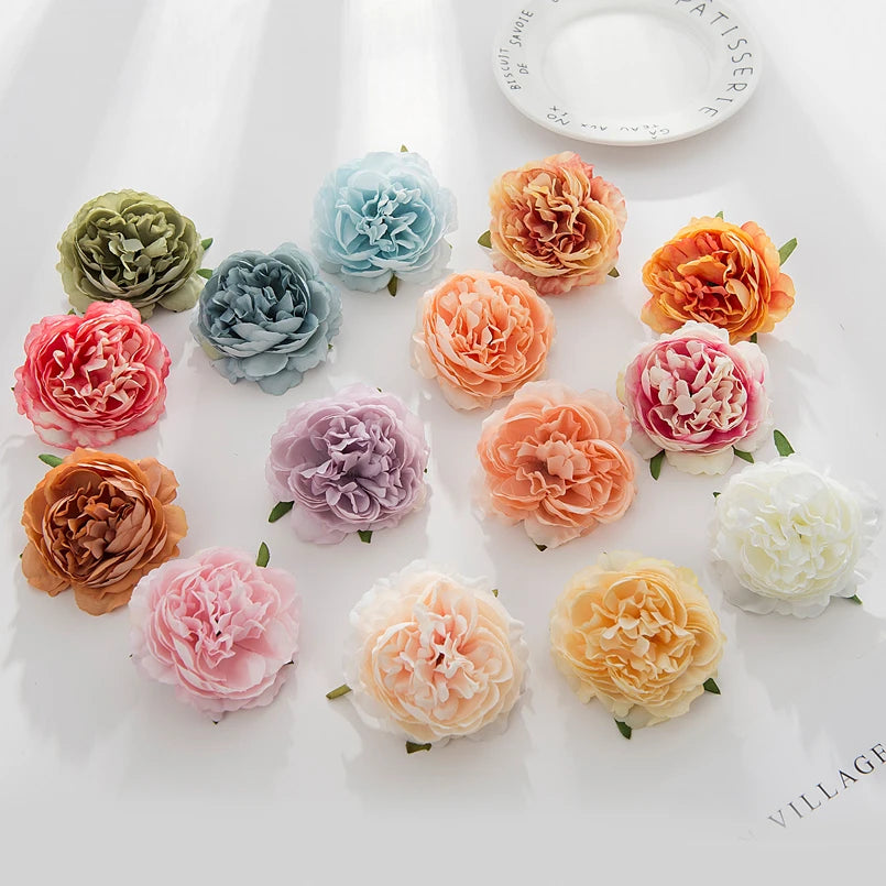 5 Stück Seidenpfingstrosen Kopf Wand Hochzeit Braut Accessoires Ausverkauf Geschenke Party Heim Dekor Weihnachtskranz Künstliche Rosen Blumen