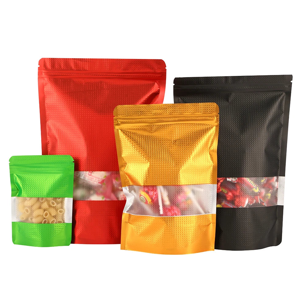 100pcs Silver Dumb Aluminum Foil Bags Heat Seal - Top Open Mylar Foil Bag Matte Surface Plastic Food Package Powder/Sauce Pouch