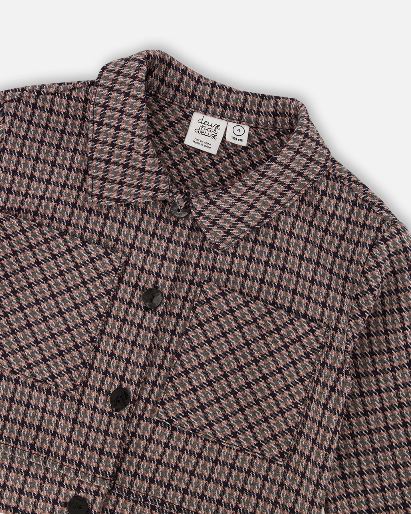 Jacquard-Strickjacke mit Hahnentrittmuster