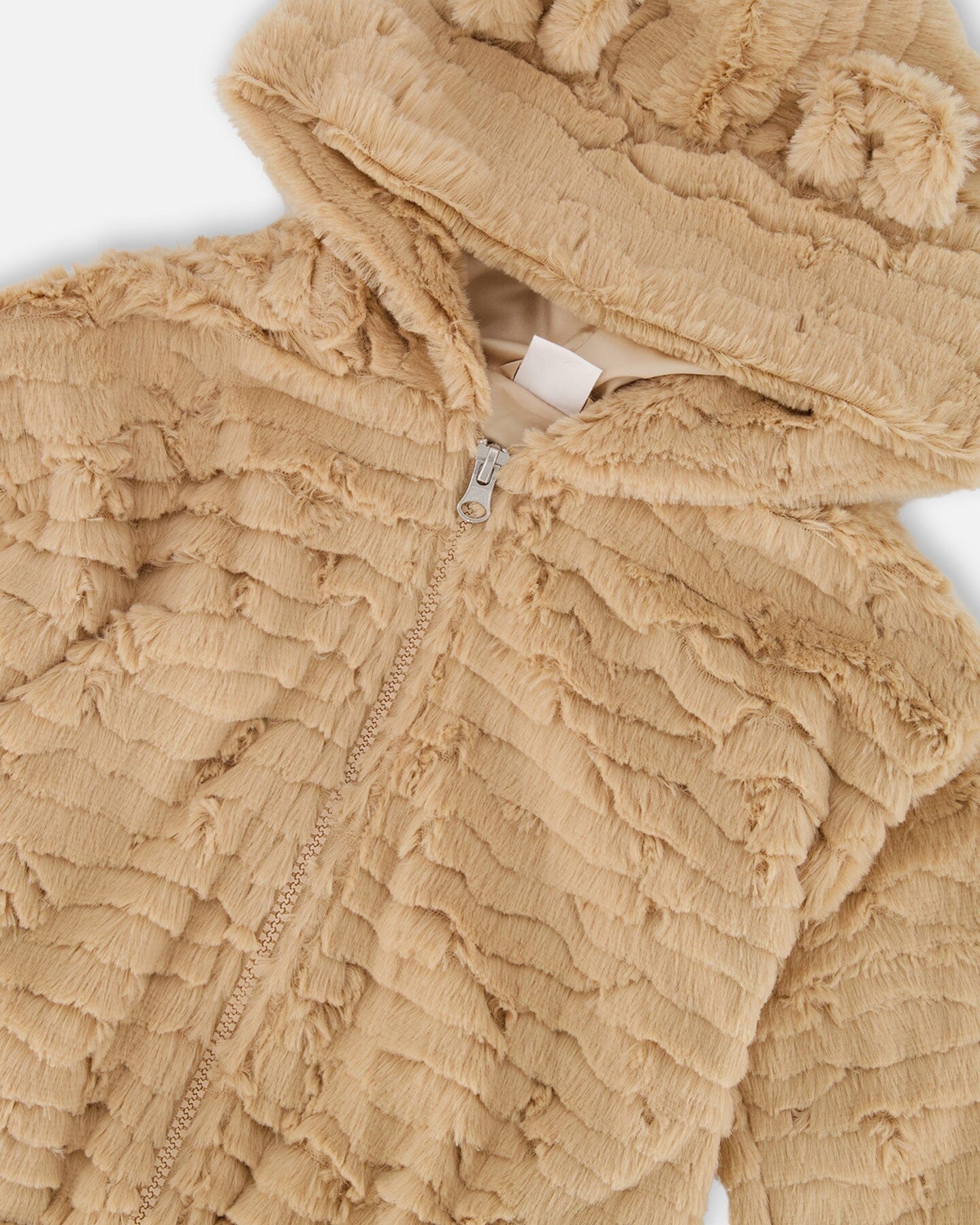 Fellimitat Kapuzenjacke Nougat