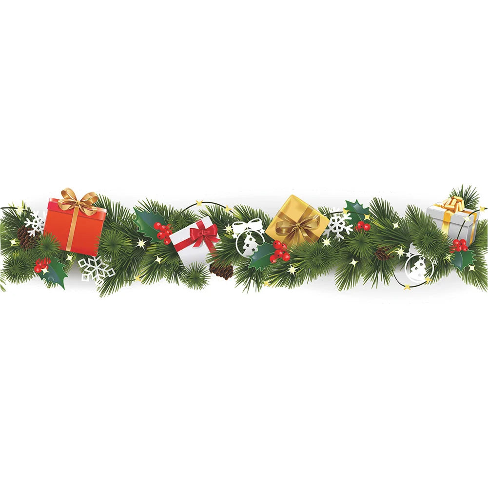 Weihnachten Kiefernzweig Taille Linie Wandaufkleber Wohnzimmer Fußleisten Dekoration Neujahr Tapete Home Decor Fußleisten Aufkleber