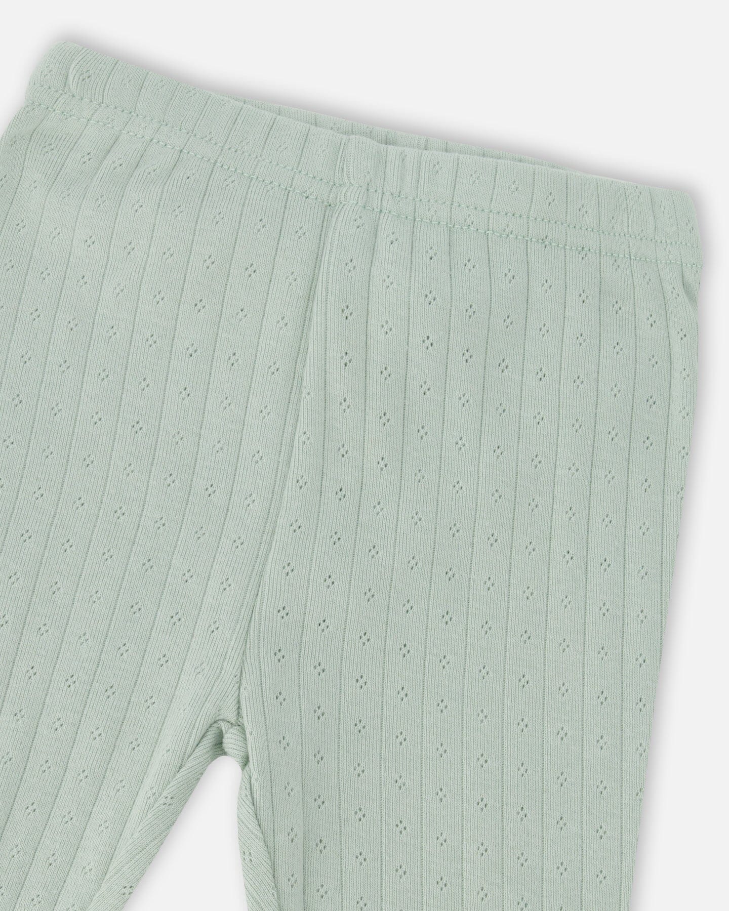 Musselin-Tunika und Pointelle-Leggings-Set Pfirsichfarbenes Hirschmuster & Grün