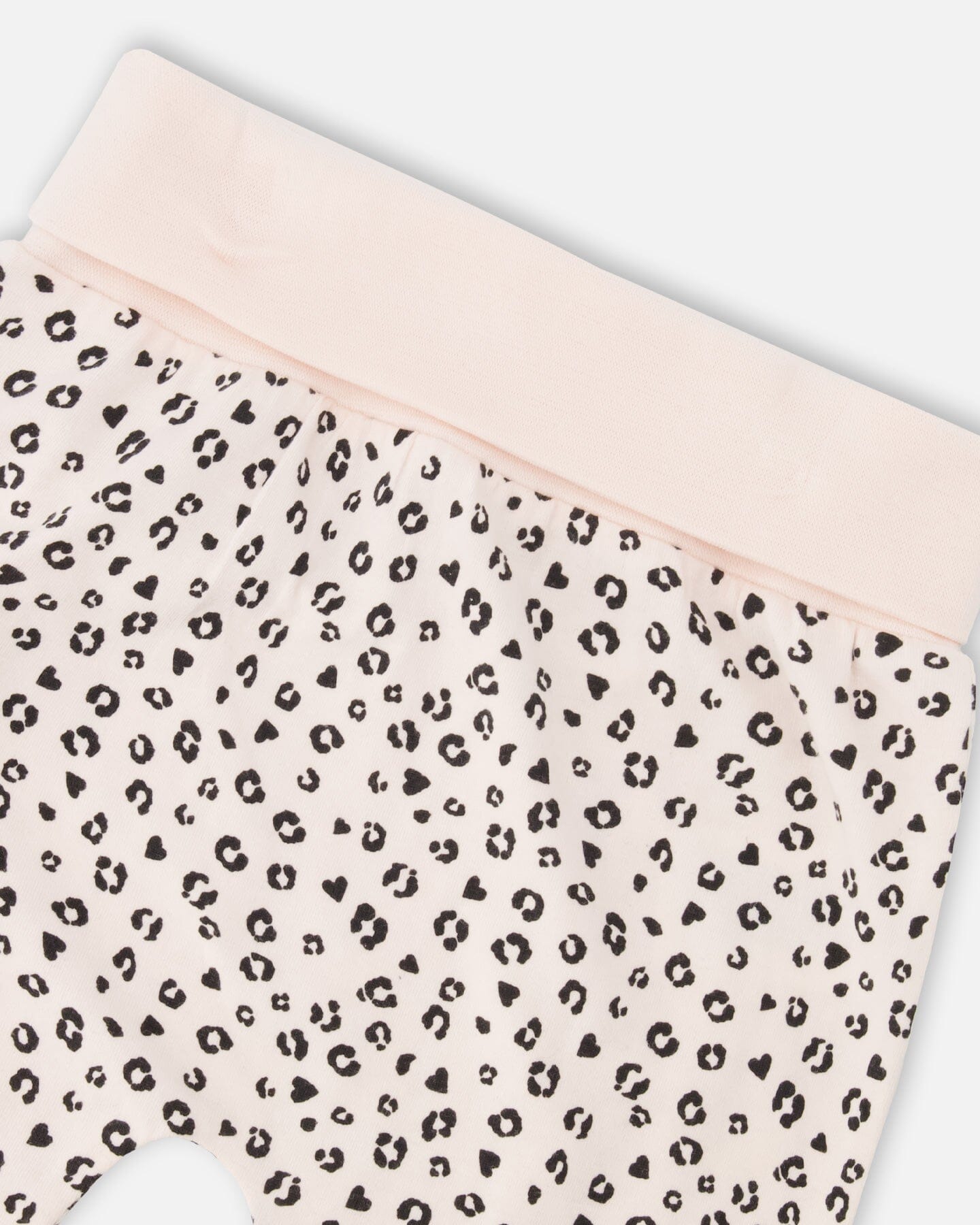 Organic Cotton Jersey Sweater And Pants Set Peach Animal Print