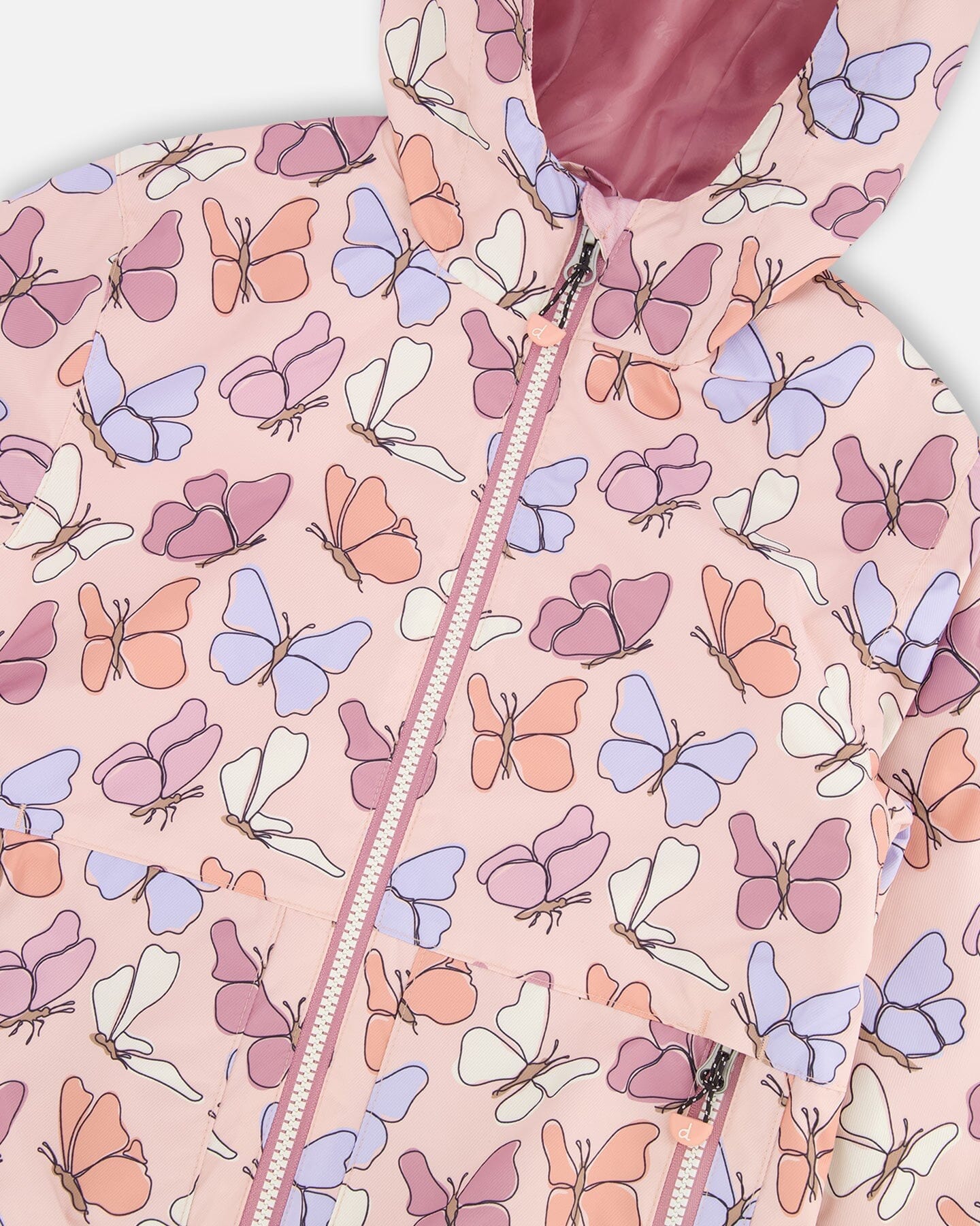 Übergangsjacke mit rosa Schmetterlingsprint