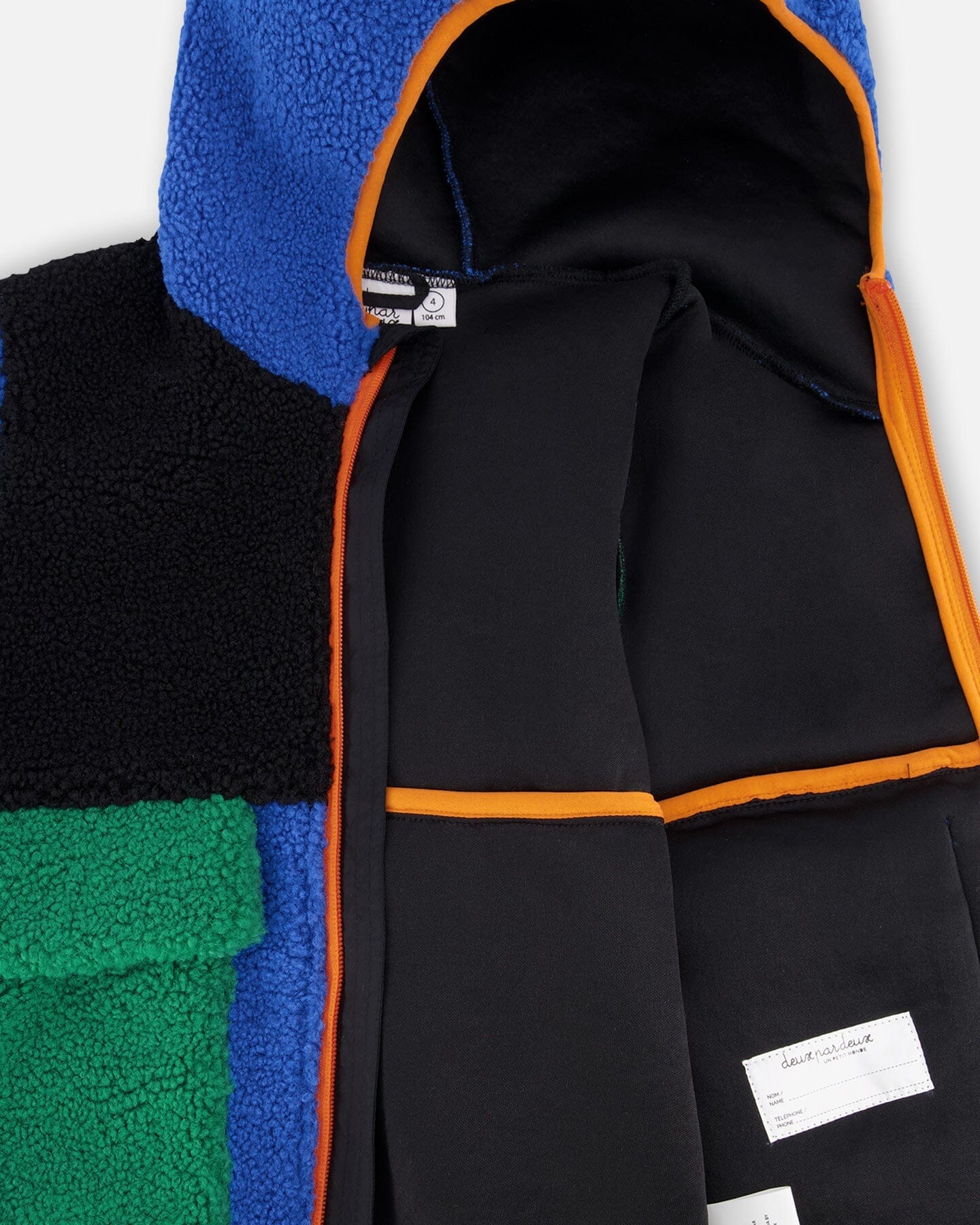 Sherpa-Jacke in Blau-Colorblock