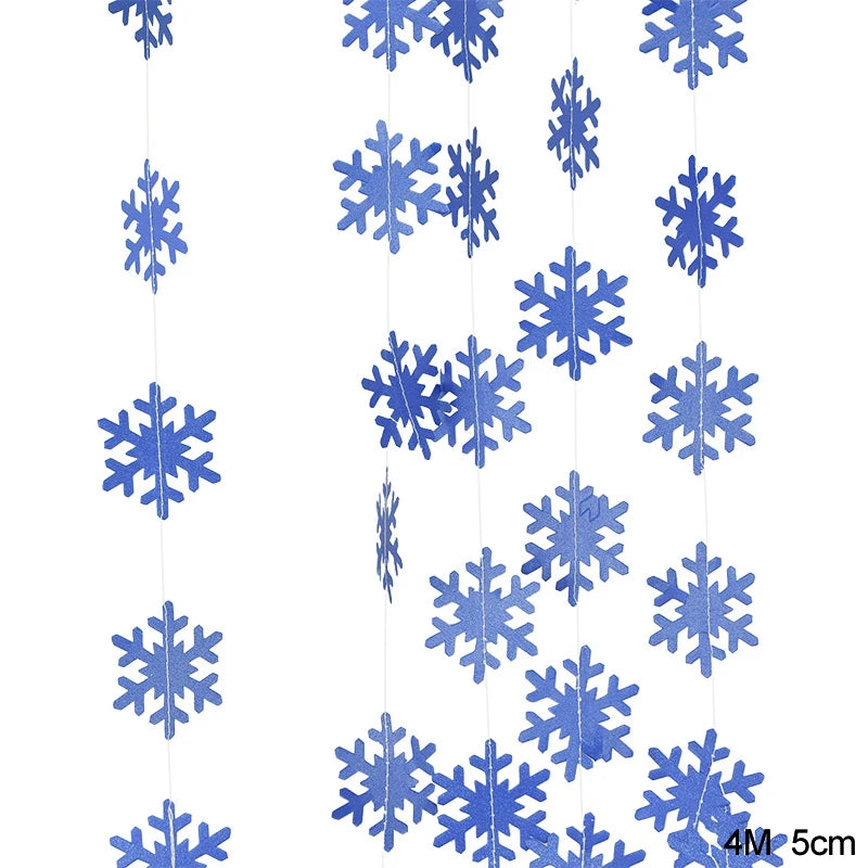 3D Künstliche Schneeflocken Papiergirlande Banner Weihnachtsdekorationen für Zuhause Winter Geburtstagsfeier Falscher Schnee Neujahrsornamente