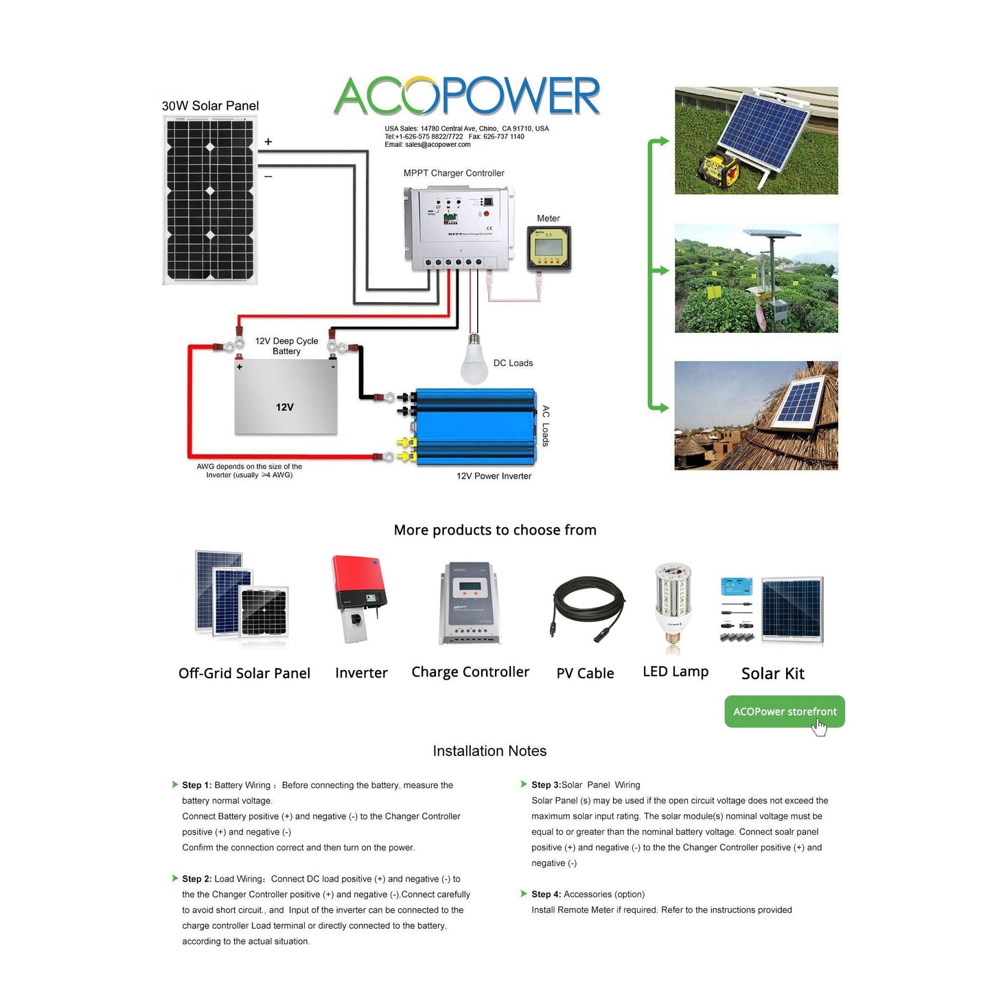 30 Watt 12 Volt monokristallines Solarmodul