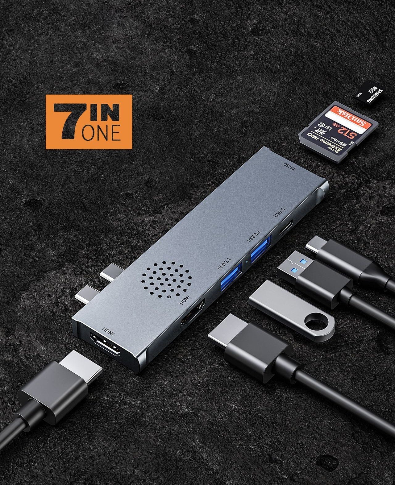 7-in-1 USB C Hub für Macbook Pro