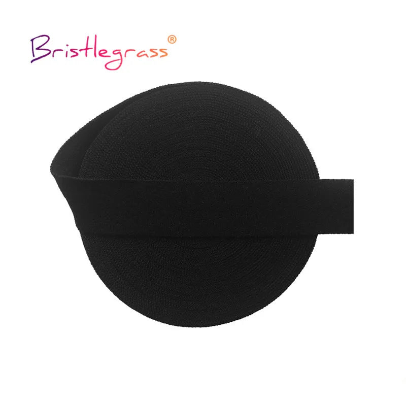 BRISTLEGRASS 2 5 10 Yard 5/8" 15mm Einfarbig Matt Nicht Glänzend Falzgummi FOE Spandex Band Stirnband Unterwäsche Kleid Nähen Borte