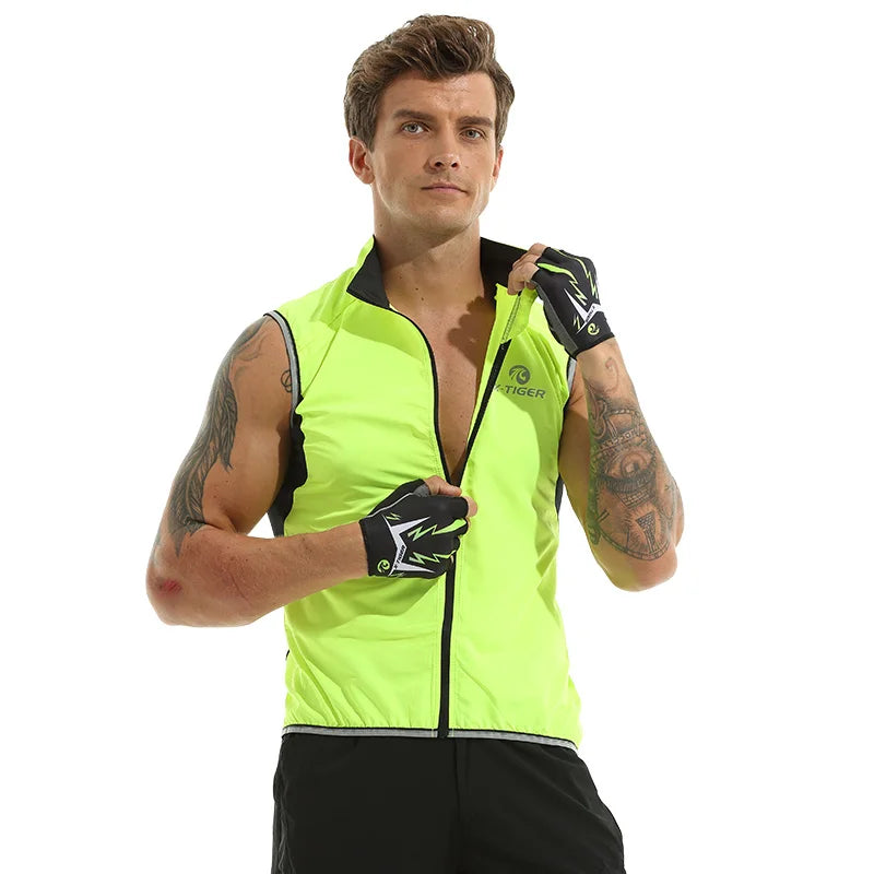 X-TIGER Cycling Jacket Windproof MTB Bike Jacket Vest Outdoor Cycling Windbreaker Sleeveless Rainproof Reflective Bike Clothing