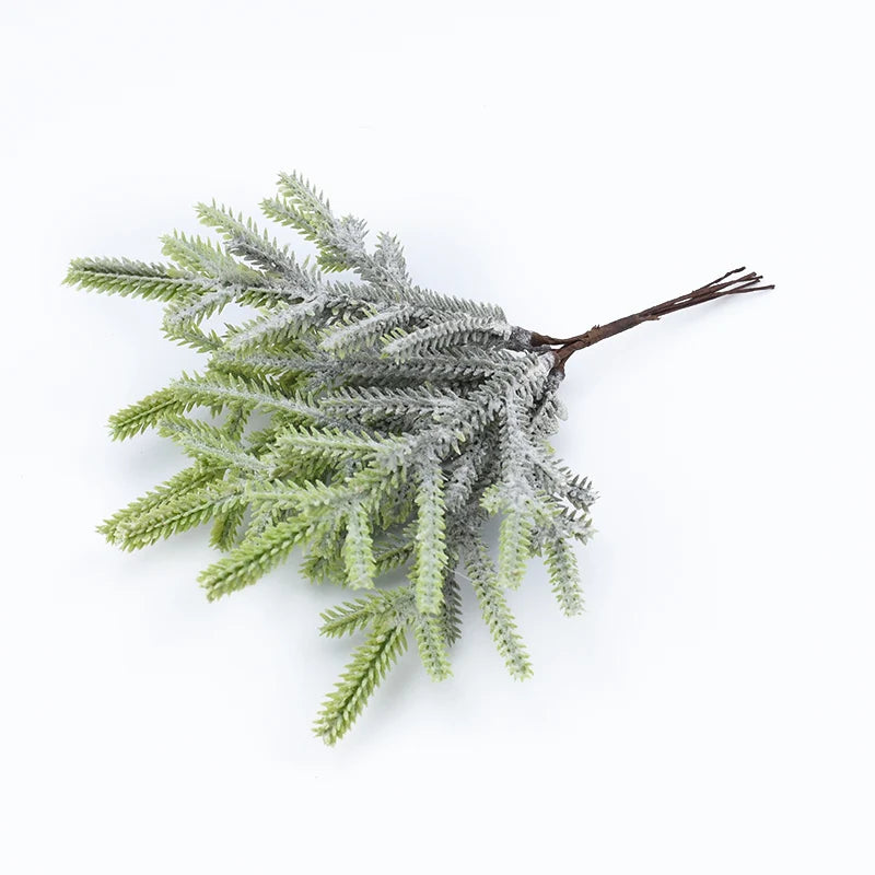6Pcs Artificial Plants Christmas Tree Wedding Home Decor Accessories Decorative Flowers Wreaths Scrapbooking Fake Pine Needles