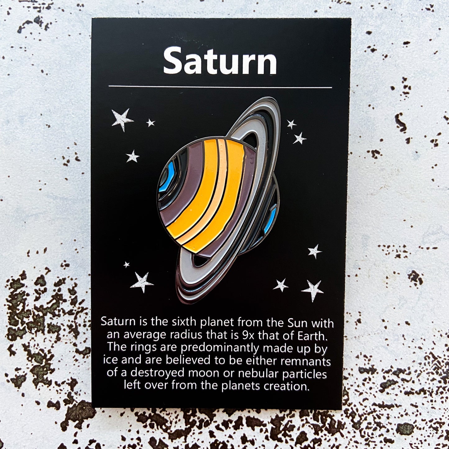 Saturn-Emaille-Pin