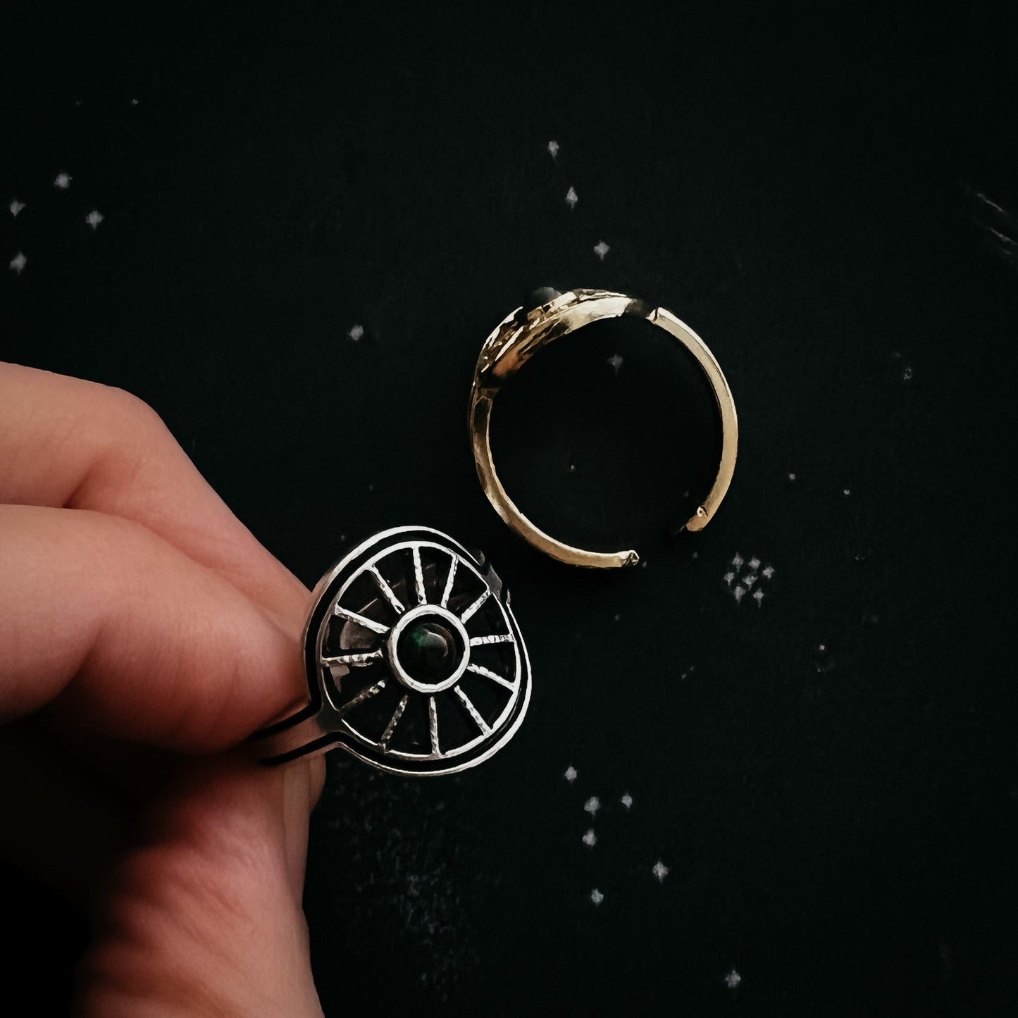 Midnight Sun Ring mit schwarzem Opal