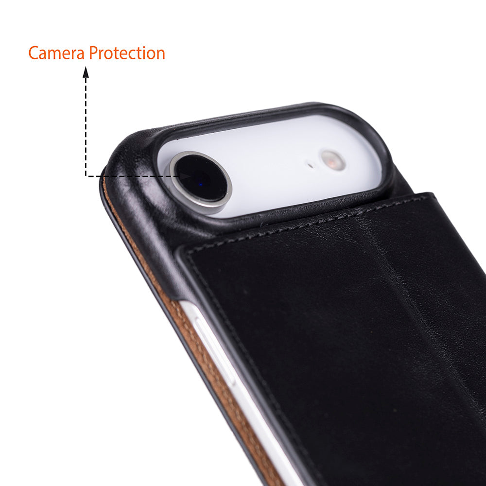 Decatur iPhone 17 Air Leder Folio Brieftasche Case