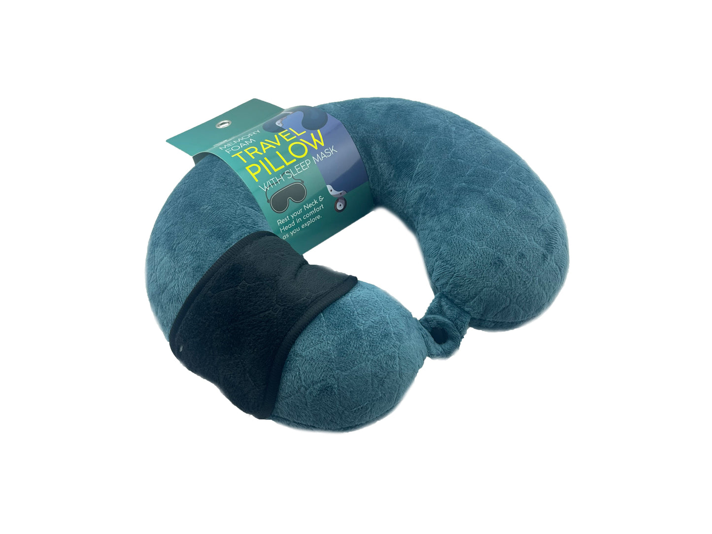 Reise-Nackenkissen aus Memory-Schaum mit Schlafmaske