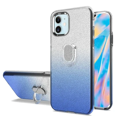 iPhone 12 Mini 5.4 Farbverlauf Glitzer Ring Ständer Hülle