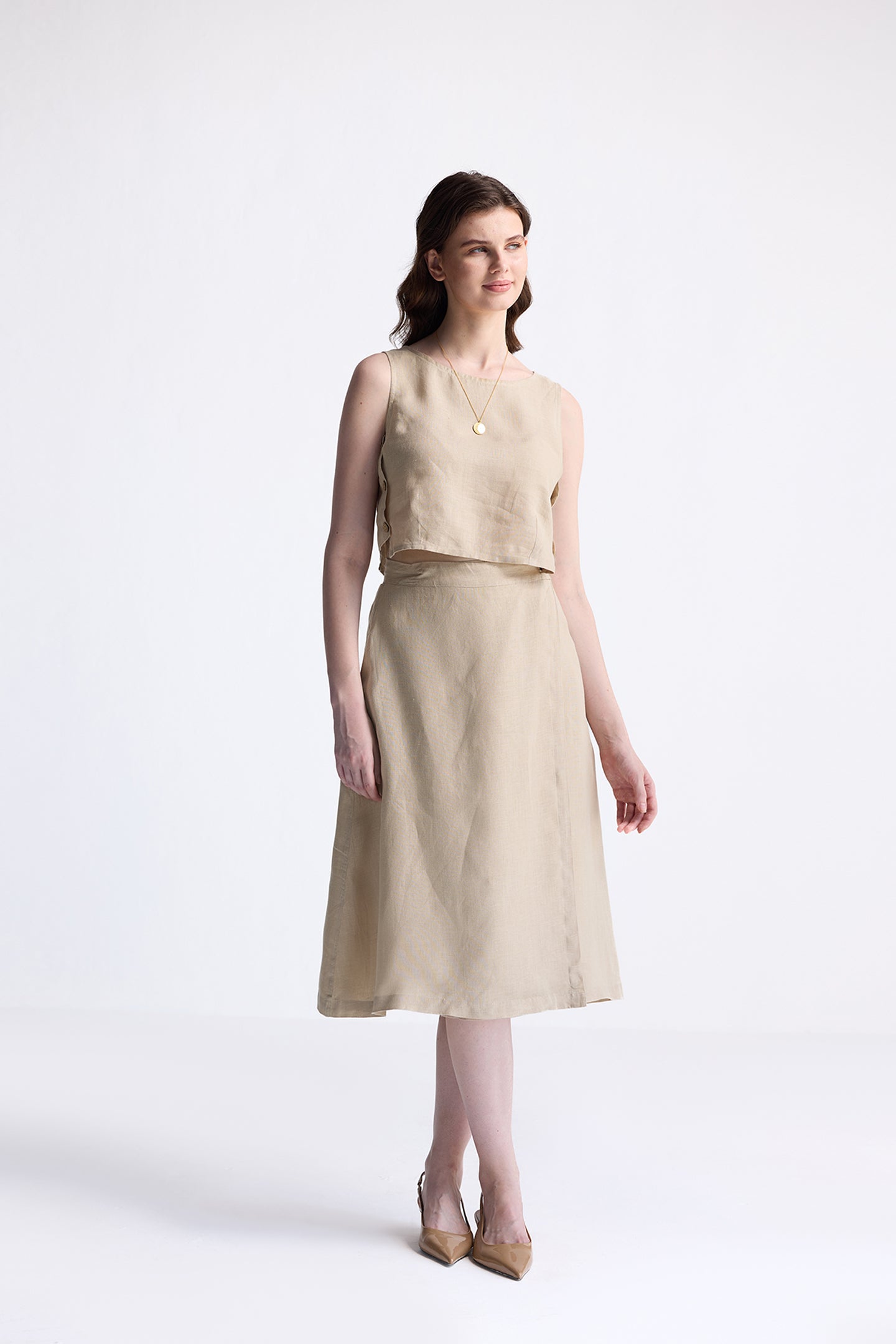 Luftiges Sommer-Set in neutralem Beige