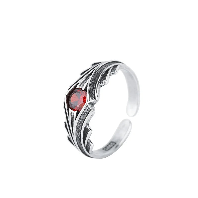 925er Sterling Silber Rote Zirkonringe für Damen Mode Hochwertiger Feiner Schmuck Accessoires Alles Schmuck