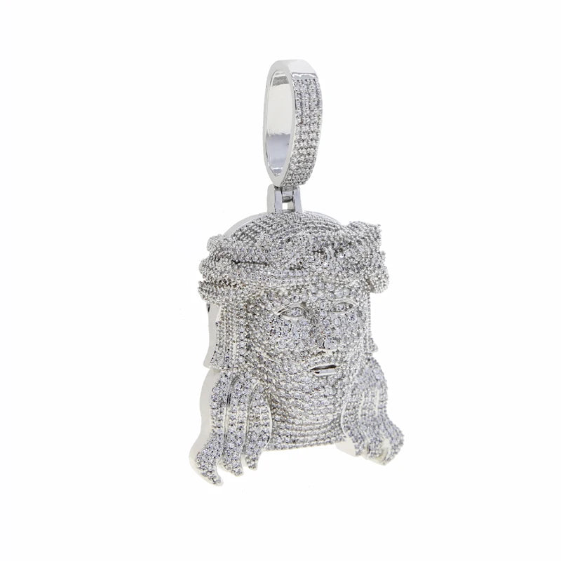 2024New Two Tone Rose Gold Color Hip Hop Jesus Christ Head Pendant Micro Pave 5A Cubic Zirconia CZ Iced Out Men Fashion Jewelry