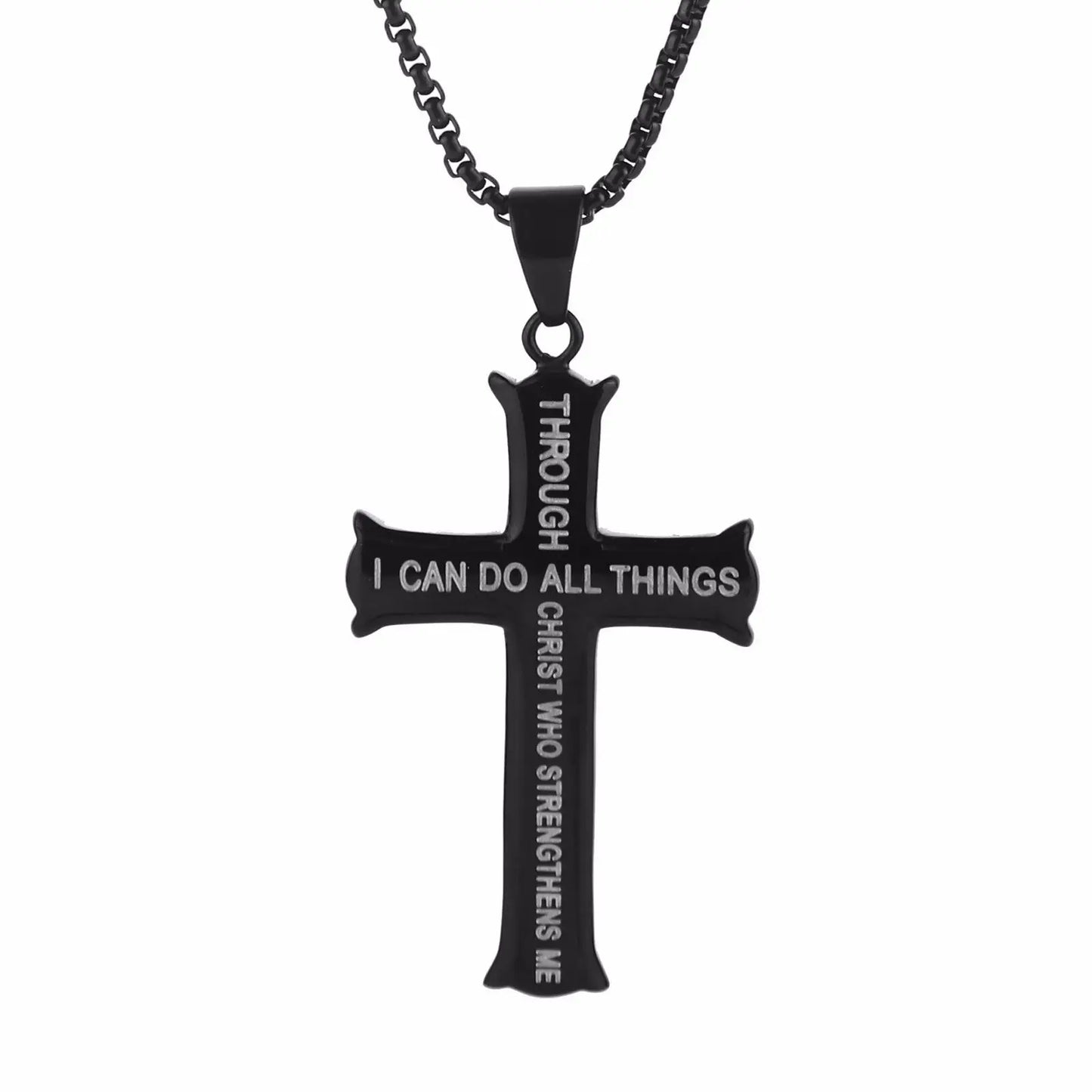 316L Edelstahl Charm Mode Kruzifix Jesus Kreuz Halskette Anhänger Mehrlagige Jesus Christus Kruzifix Halsketten 24''