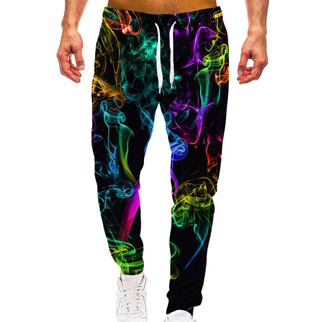 Regenbogen Rauch Loose Camo Track Gym Jogginghose Herren Hip Hop 3D Print Sport Jogger Freizeithose Kordelzug Sweathose Kleidung