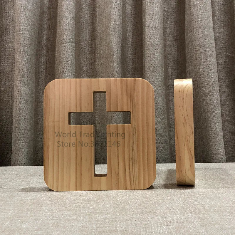 USB 3D leuchtendes Holzkreuz Jesus Christus Geschenk für Kirchengeschenke christlich religiös Katholizismus orthodoxe christliche Wandkreuze