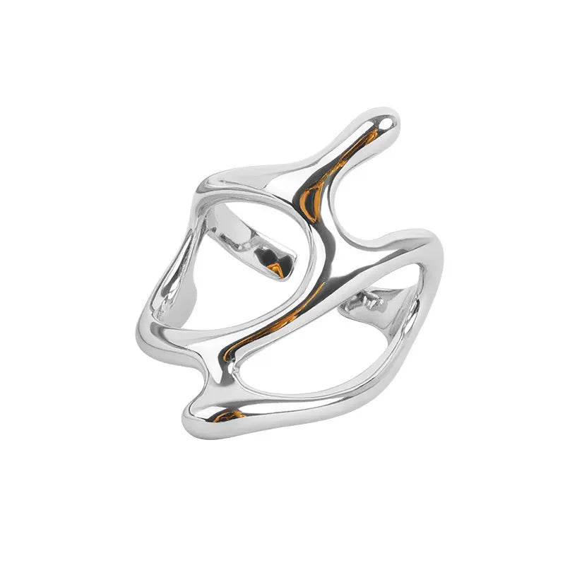 Verstellbarer, bunter Tropfglasur-Ring Damen Mode Retro Geometrischer goldfarbener Metallring Hochzeitsschmuck Geburtstagsgeschenk