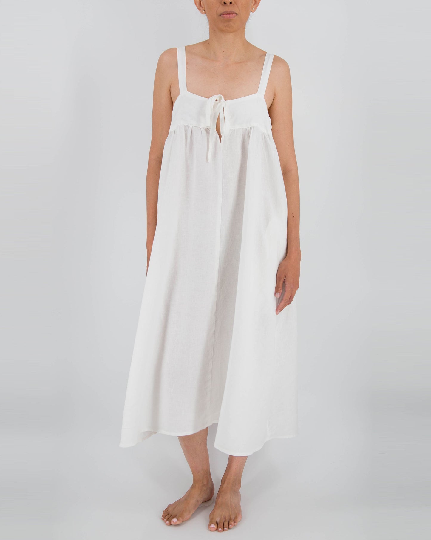 Raya Leinen-Midikleid mit Trägern