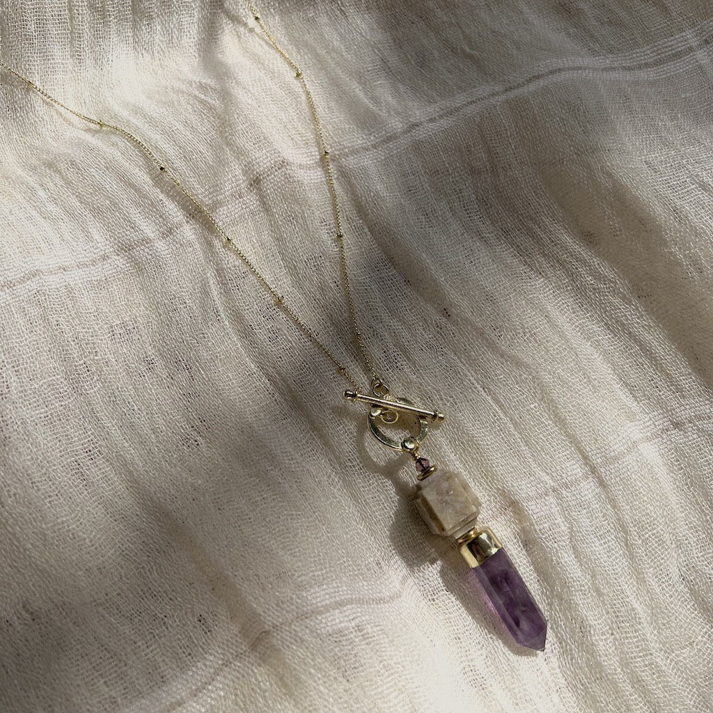 Amethyst-Lariat-Kette