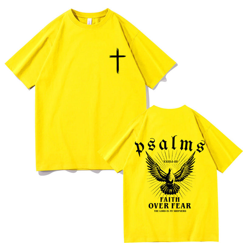 Jesus Faith Over Fear Christian Peace Dove Graphic T-Shirt