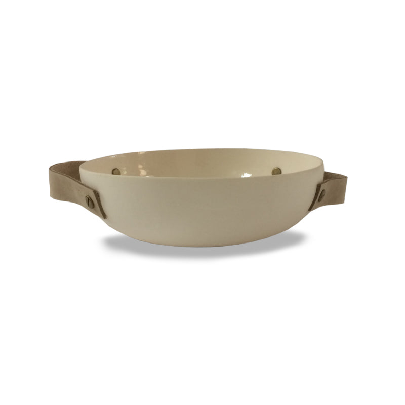 SCHALE - HANDGEFERTIGT MIT LEDERHENKELN - 17CM