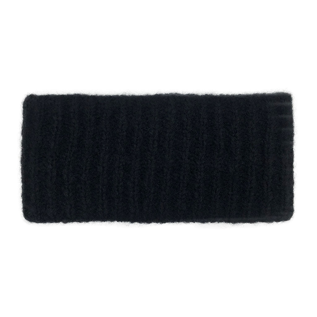 Gerippter Alpaka-Ohrenwärmer, schwarz