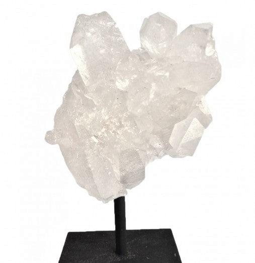 Natürlicher Quarzkristall auf Metallständer Wohndekor Ausstellungsstück