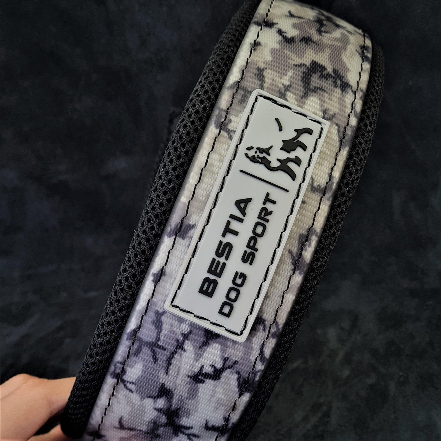 BESTIA HUNDESPORT HALSBAND GRAU CAMO