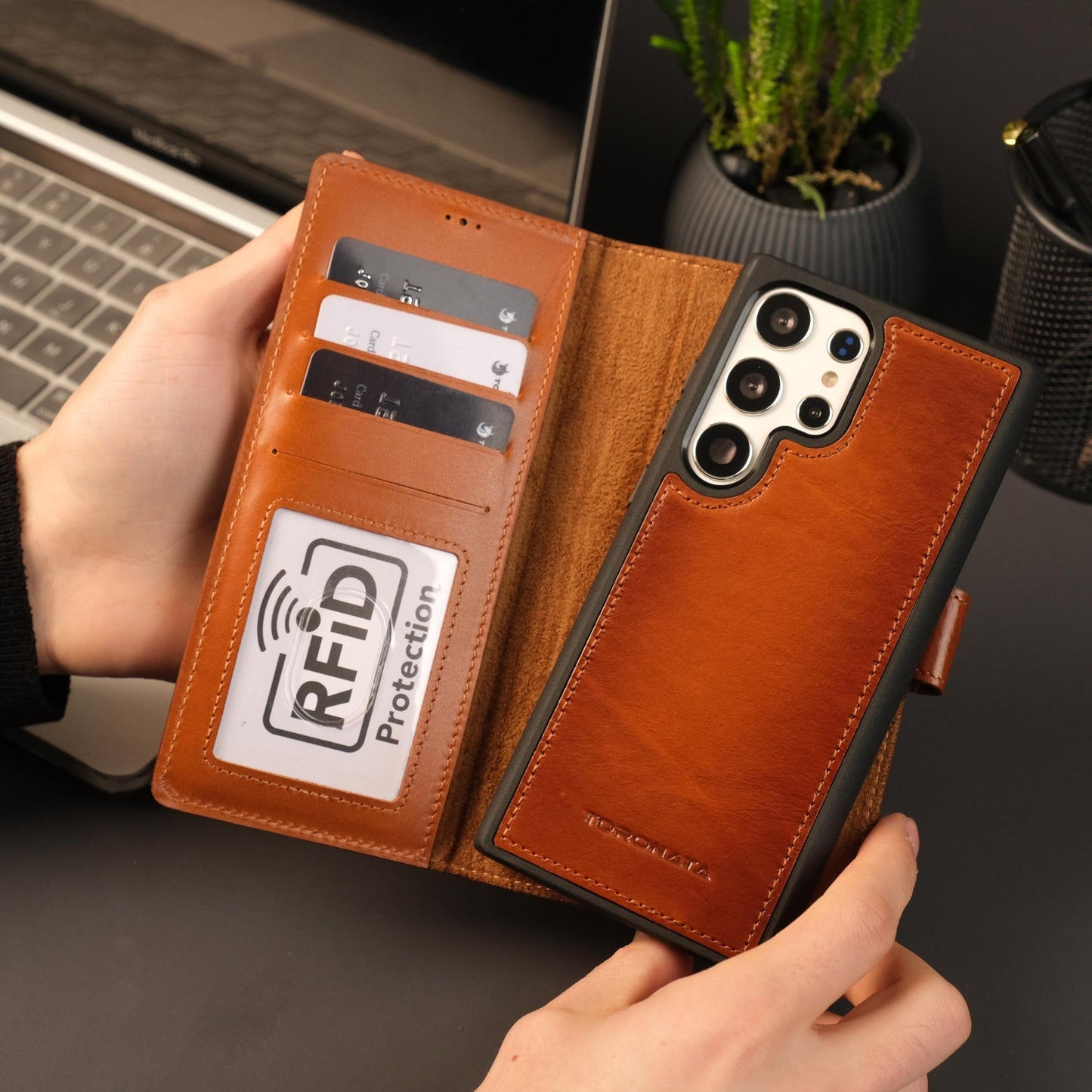 Leder Samsung Galaxy S25 Ultra Brieftaschen-Hülle | Büffel